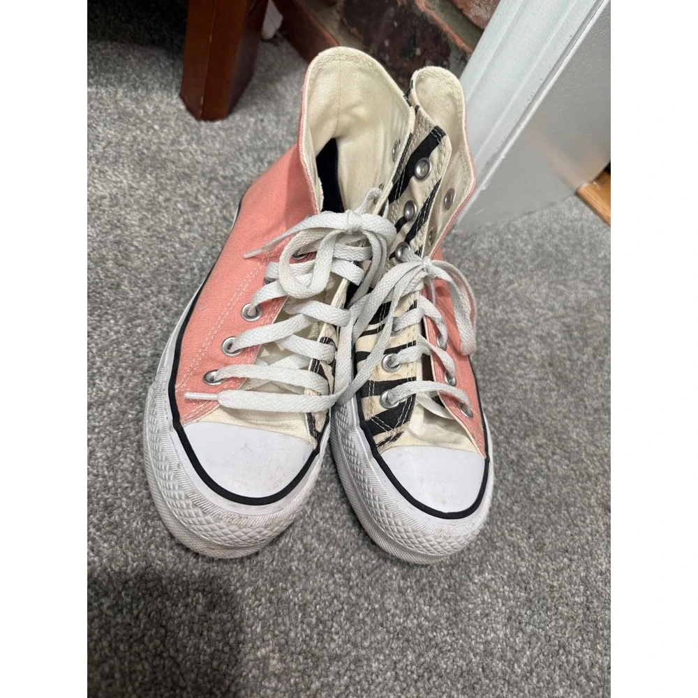 Converse Chuck Taylor Zebra Pink High Top Sneakers 171209C Womens 5.5 Mens 3.5